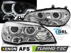 XENON HEADLIGHTS ANGEL EYES LED DRL CHROME AFS fits BMW X5 E70 07-10