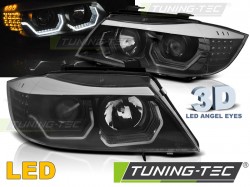 HEADLIGHTS ANGEL EYES LED 3D BLACK fits BMW E90/E91 05-08