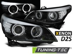 XENON D2S HEADLIGHTS ANGEL EYES BLACK LED INDICATOR fits BMW E60/E61 03-04