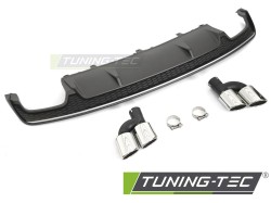 DIFFUSOR TWIN OUTLET SILVER BLACK SPORT S STYLE fits AUDI A7 C7 14-18