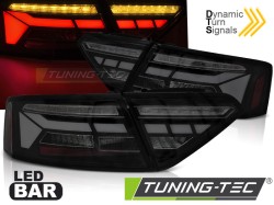 LED BAR TAIL LIGHTS BLACK SMOKE SEQ fits AUDI A5 11-16